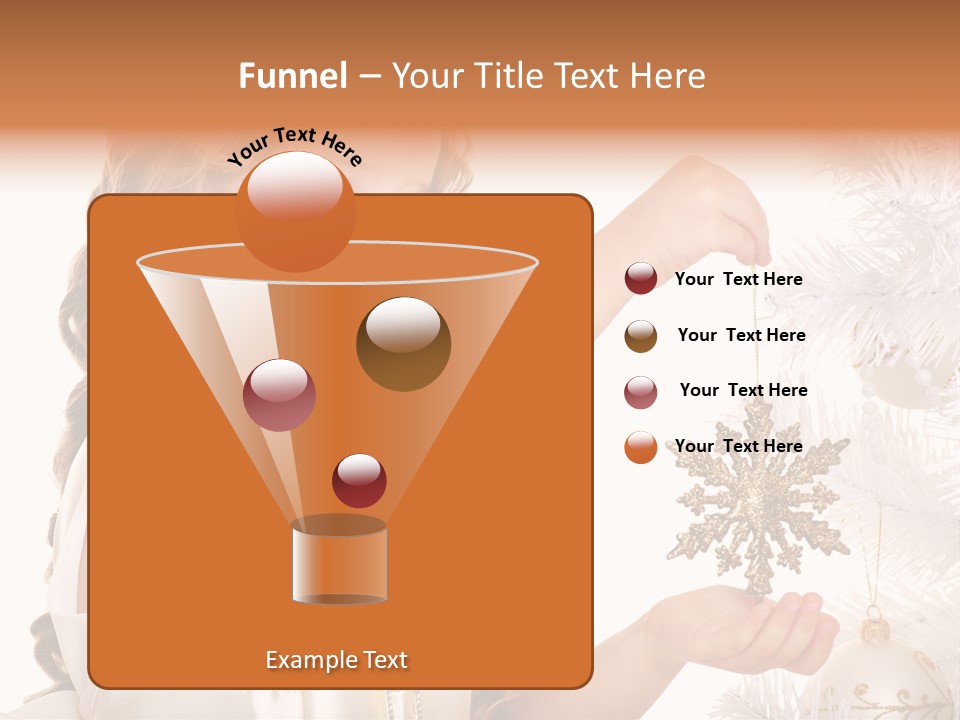 Christmas Tree Girl Isolated PowerPoint Template