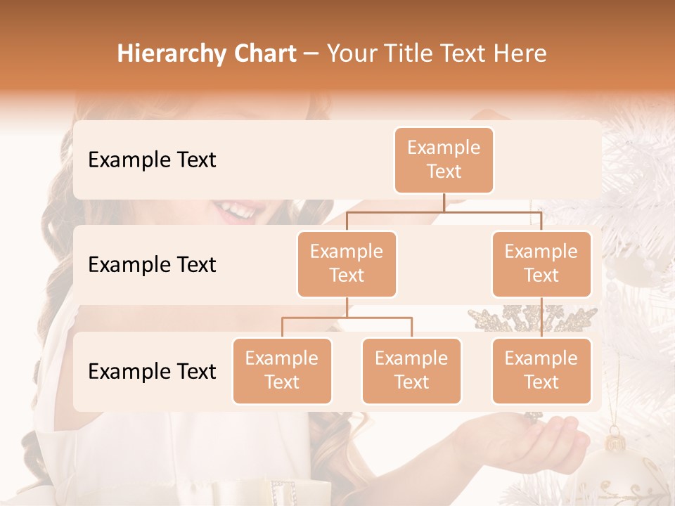 Christmas Tree Girl Isolated PowerPoint Template
