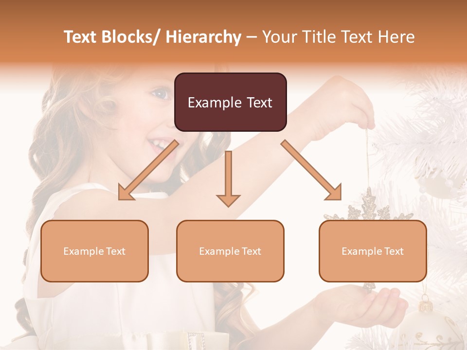 Christmas Tree Girl Isolated PowerPoint Template