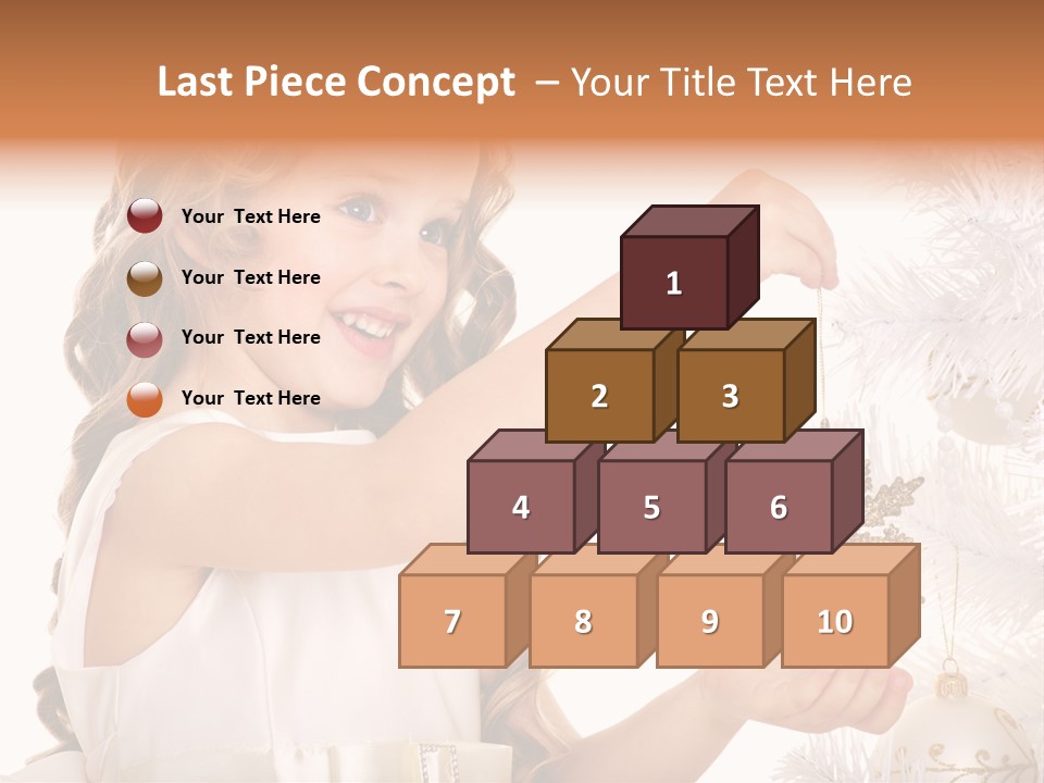 Christmas Tree Girl Isolated PowerPoint Template