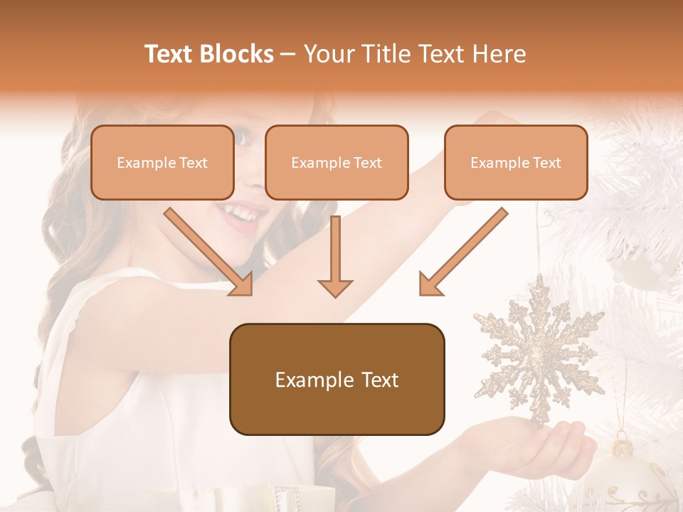 Christmas Tree Girl Isolated PowerPoint Template