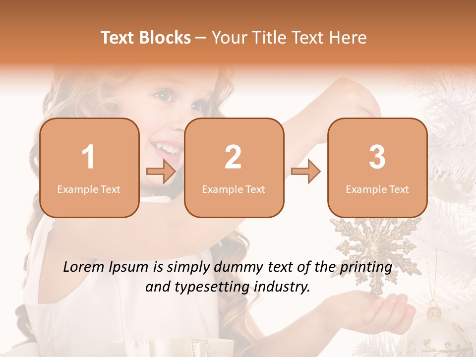 Christmas Tree Girl Isolated PowerPoint Template