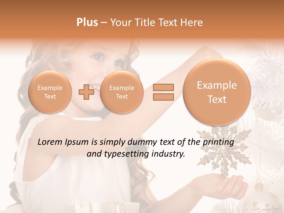 Christmas Tree Girl Isolated PowerPoint Template