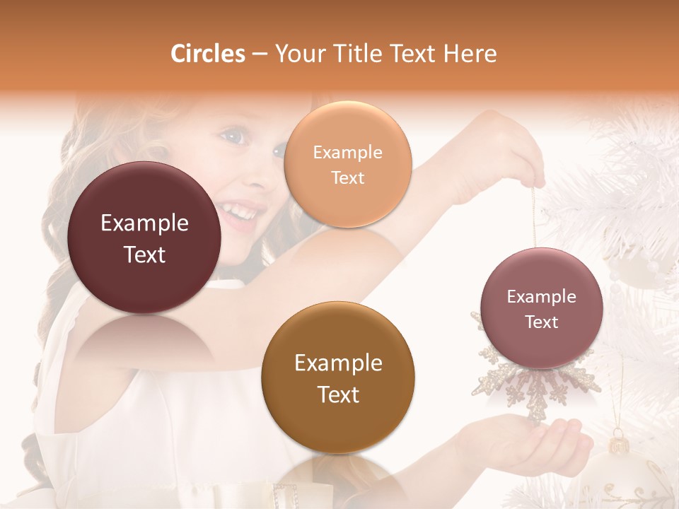 Christmas Tree Girl Isolated PowerPoint Template