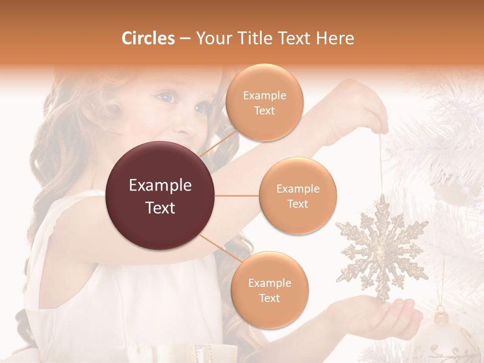 Christmas Tree Girl Isolated PowerPoint Template