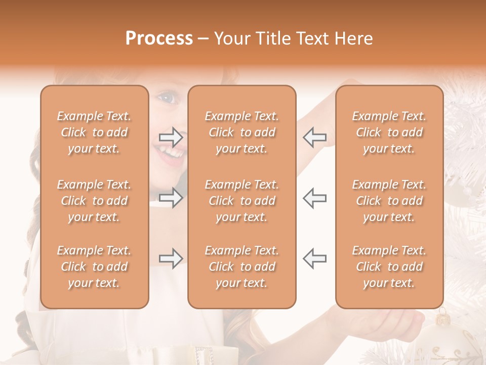 Christmas Tree Girl Isolated PowerPoint Template