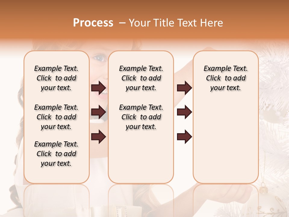 Christmas Tree Girl Isolated PowerPoint Template