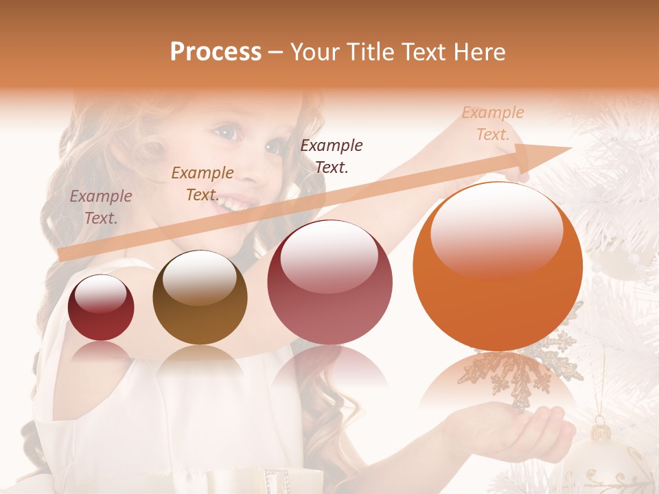 Christmas Tree Girl Isolated PowerPoint Template