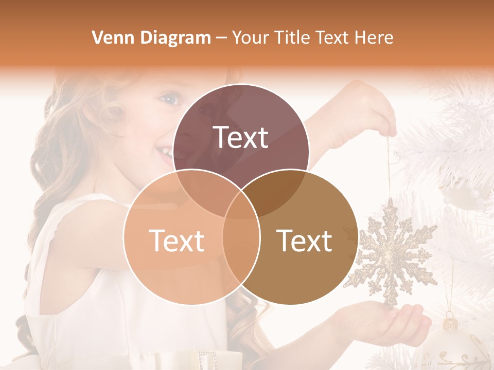 Christmas Tree Girl Isolated PowerPoint Template