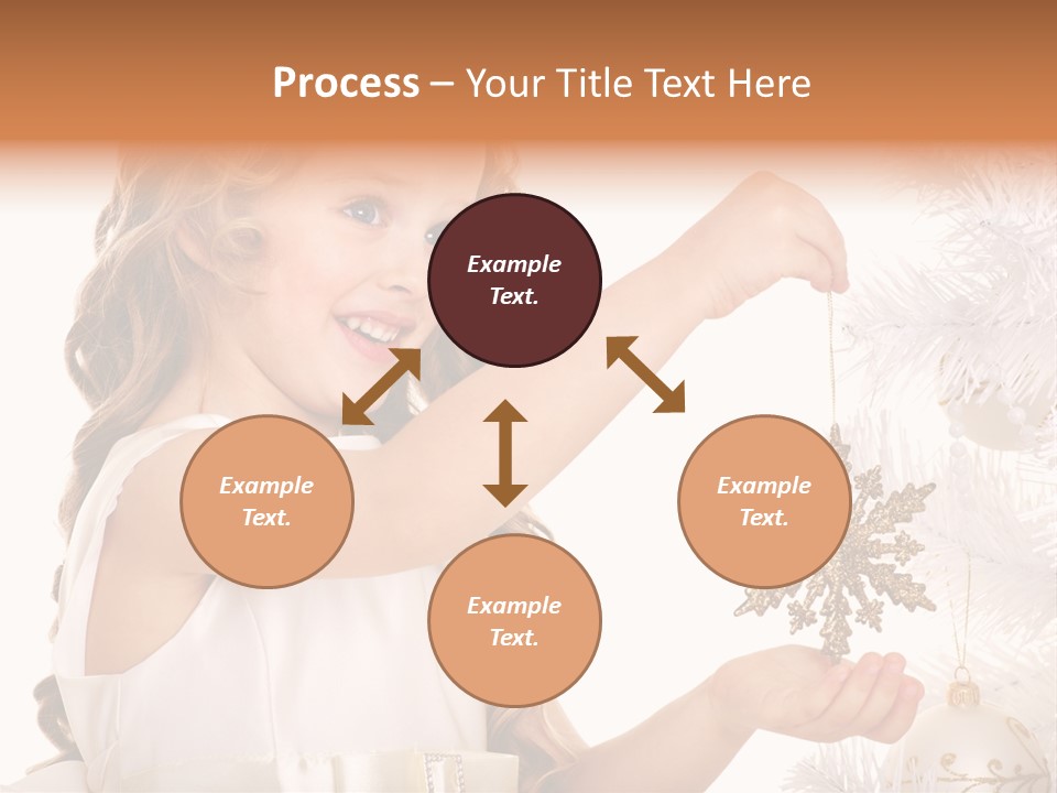 Christmas Tree Girl Isolated PowerPoint Template