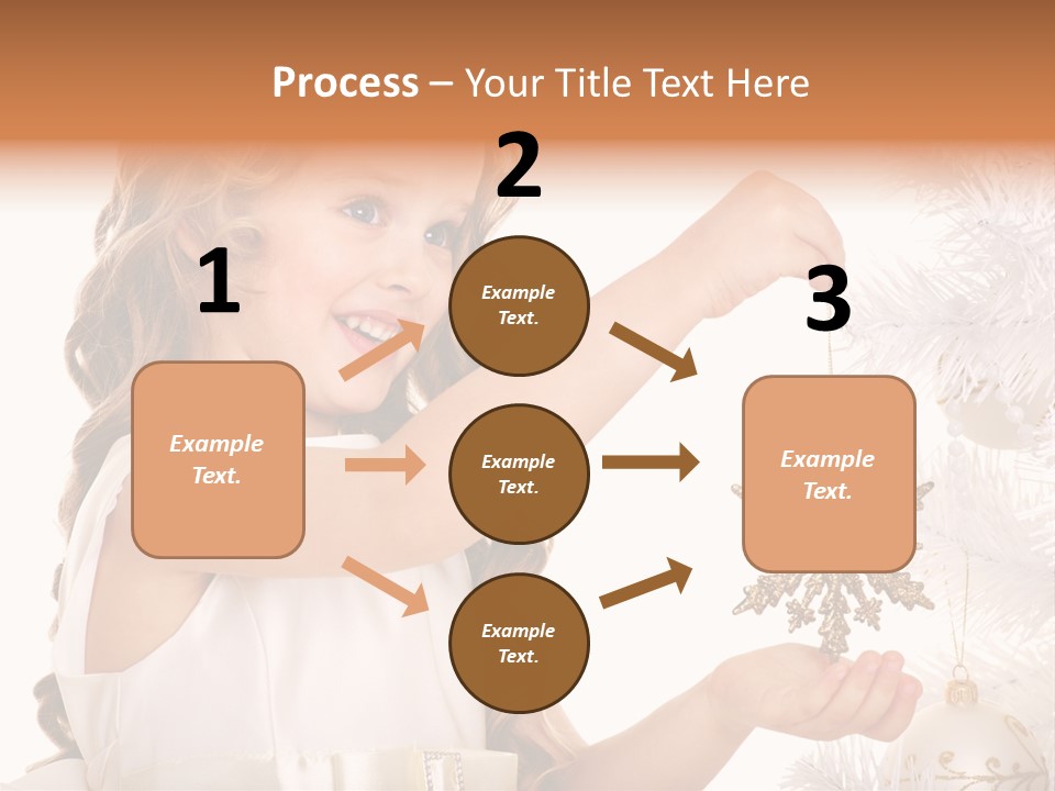 Christmas Tree Girl Isolated PowerPoint Template