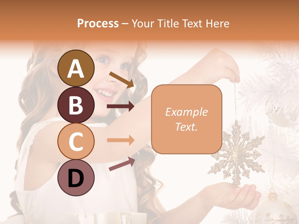 Christmas Tree Girl Isolated PowerPoint Template