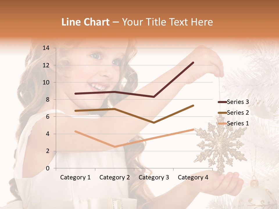 Christmas Tree Girl Isolated PowerPoint Template