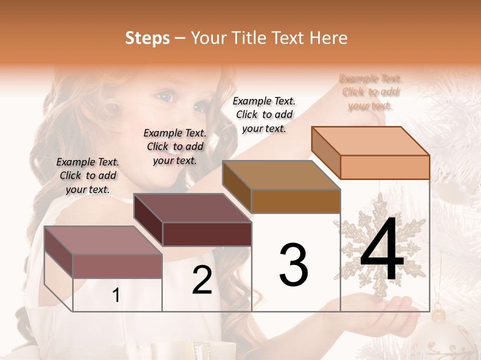 Christmas Tree Girl Isolated PowerPoint Template