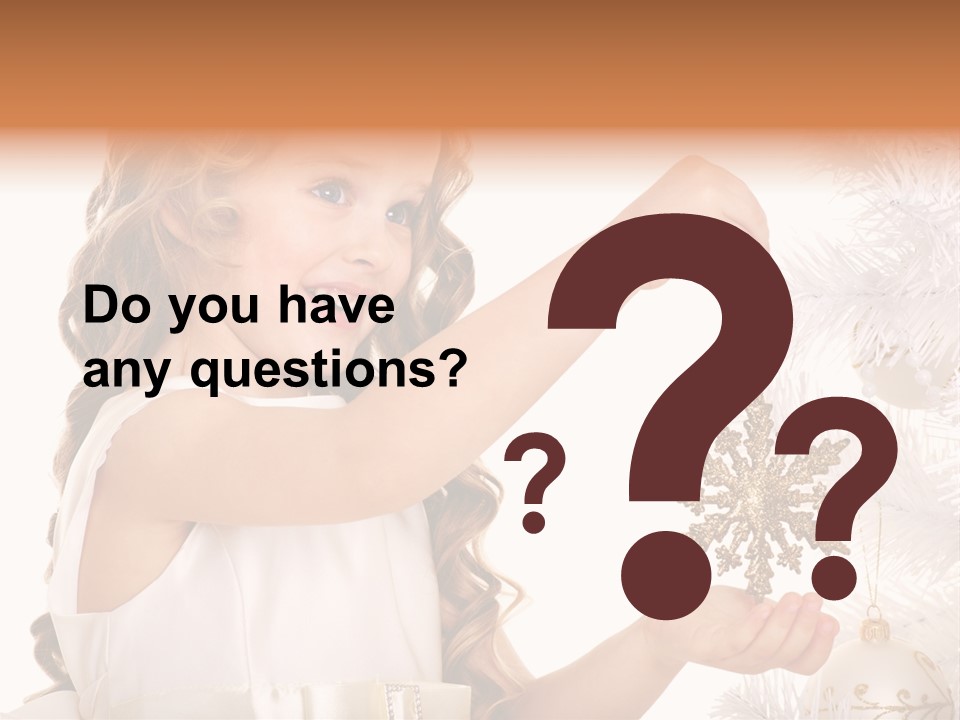 Christmas Tree Girl Isolated PowerPoint Template