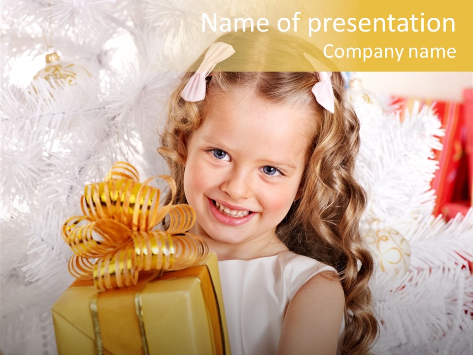 Box Decoration Girl PowerPoint Template