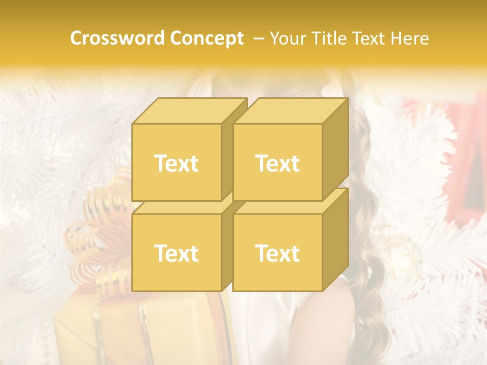 Box Decoration Girl PowerPoint Template