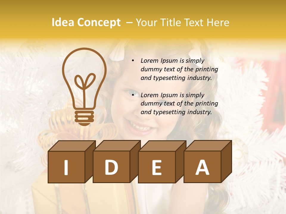 Box Decoration Girl PowerPoint Template