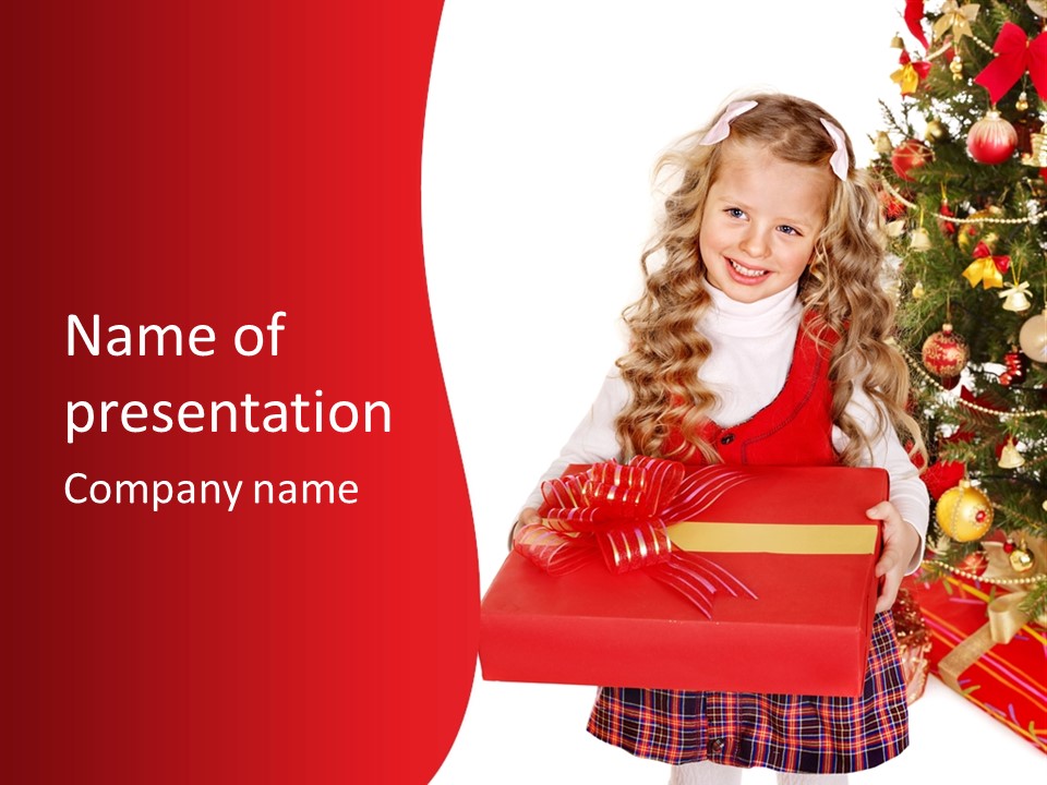 Gift Box Smile Kid PowerPoint Template