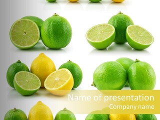 Color Lemon Food PowerPoint Template