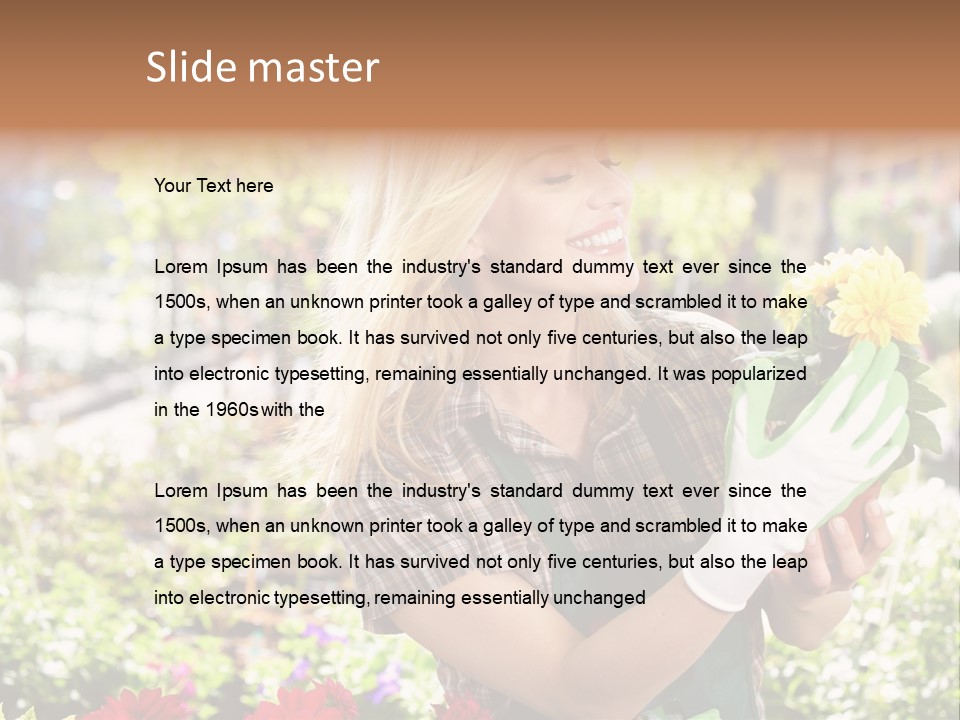 Standing Happy Female PowerPoint Template