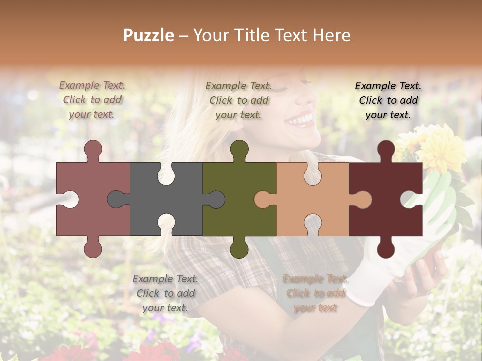 Standing Happy Female PowerPoint Template