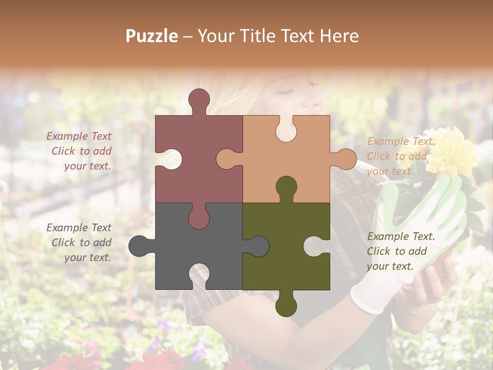 Standing Happy Female PowerPoint Template
