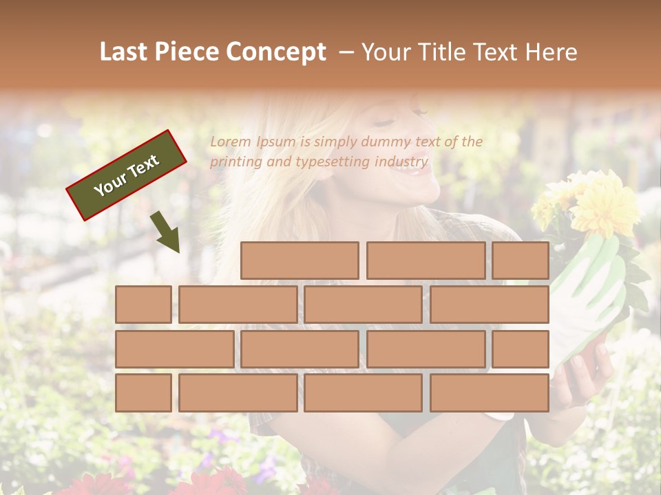 Standing Happy Female PowerPoint Template