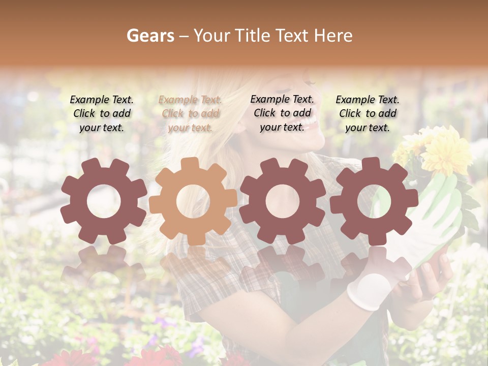 Standing Happy Female PowerPoint Template