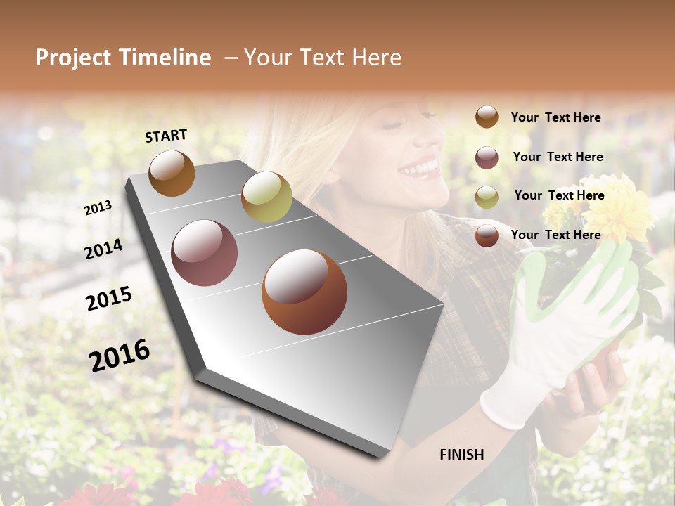 Standing Happy Female PowerPoint Template