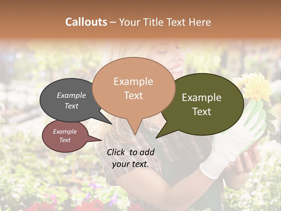 Standing Happy Female PowerPoint Template