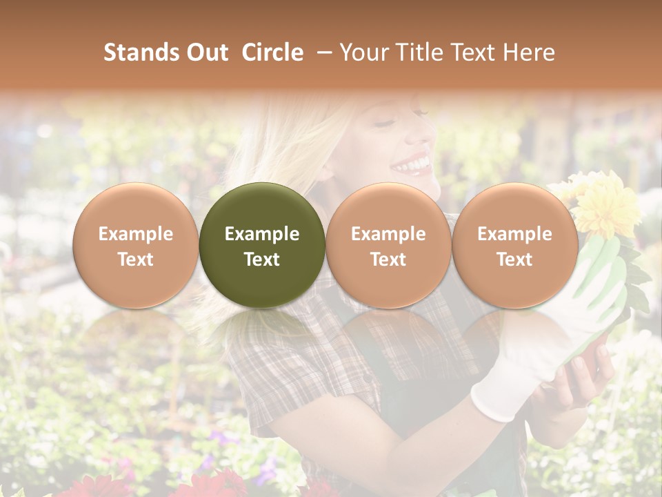 Standing Happy Female PowerPoint Template