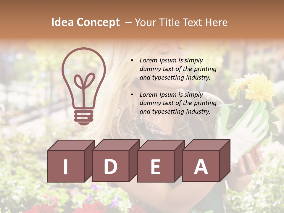Standing Happy Female PowerPoint Template