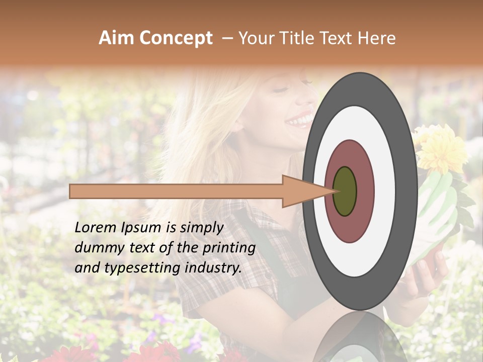 Standing Happy Female PowerPoint Template