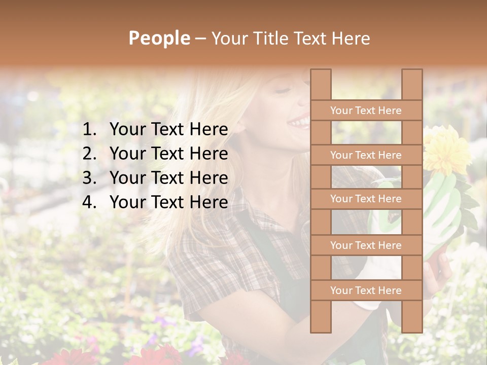 Standing Happy Female PowerPoint Template