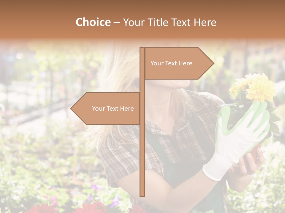 Standing Happy Female PowerPoint Template