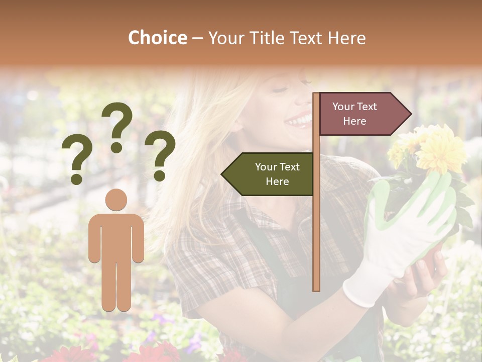 Standing Happy Female PowerPoint Template
