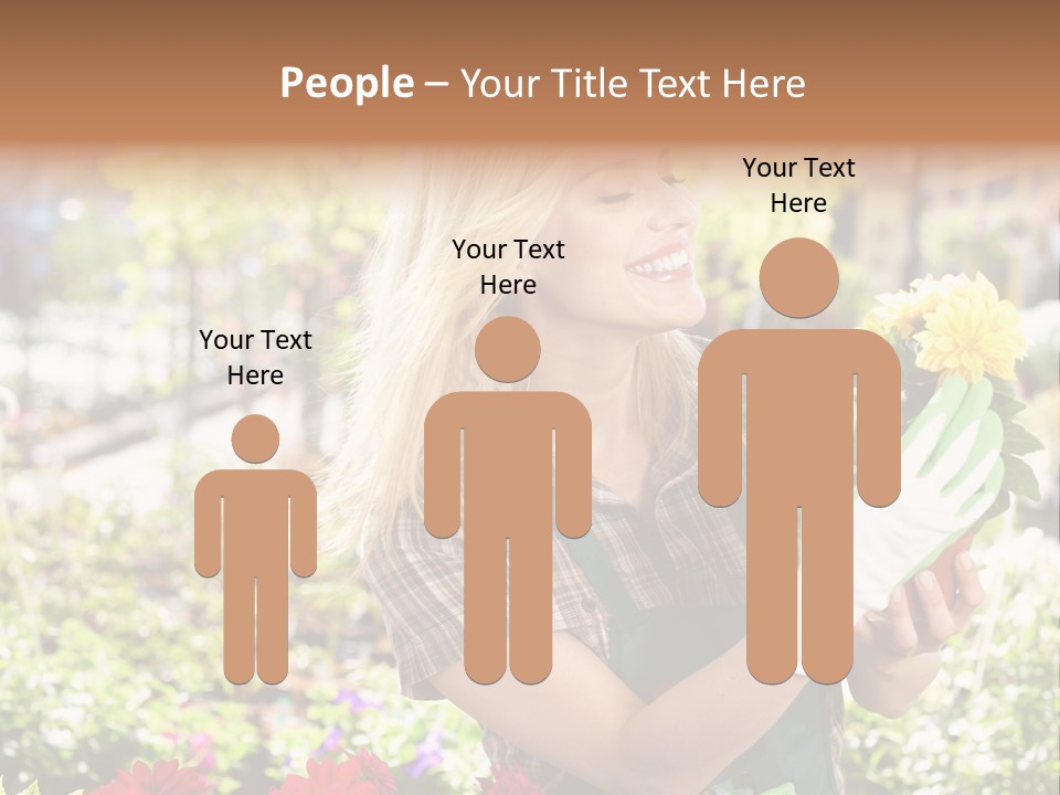 Standing Happy Female PowerPoint Template