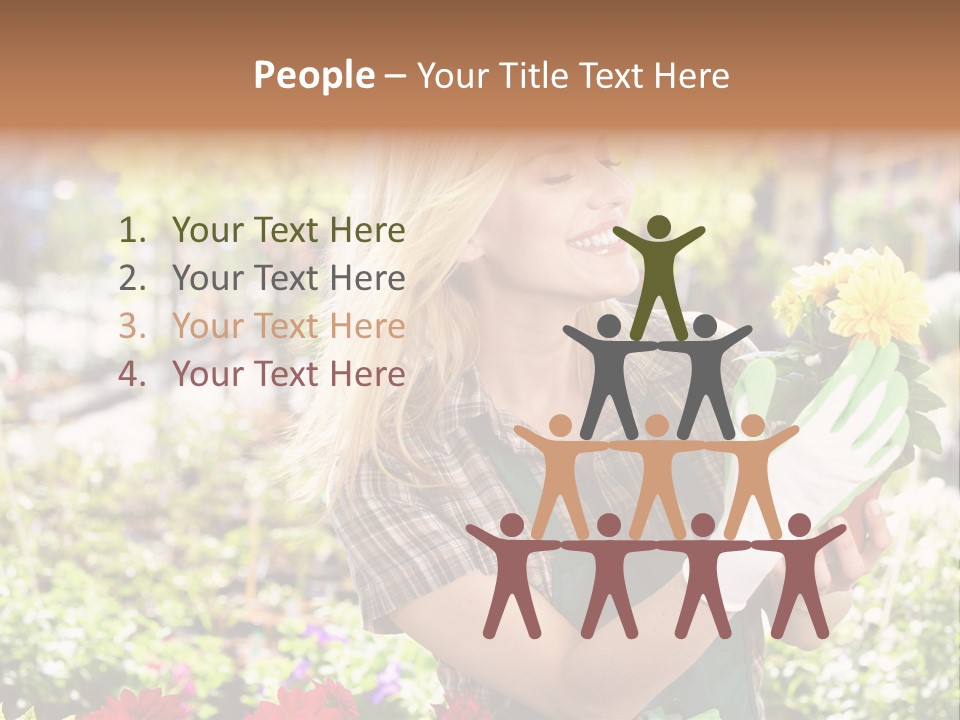 Standing Happy Female PowerPoint Template
