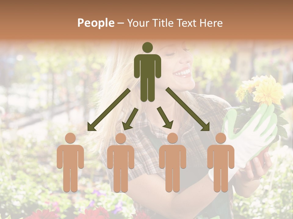 Standing Happy Female PowerPoint Template