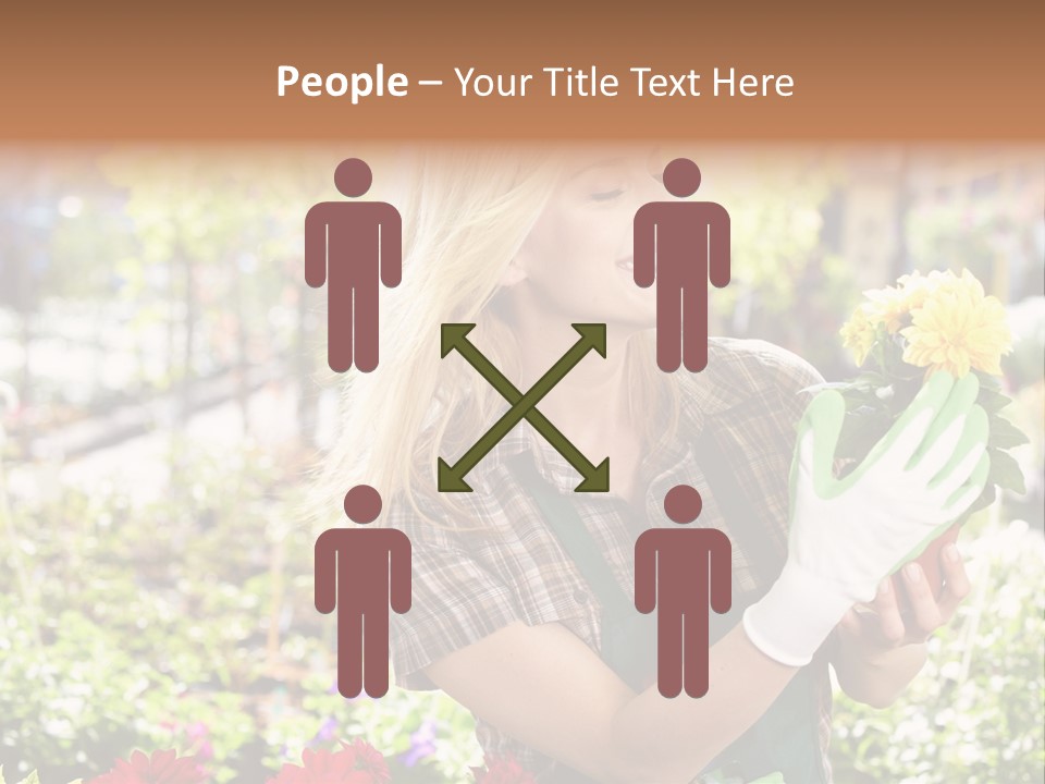 Standing Happy Female PowerPoint Template