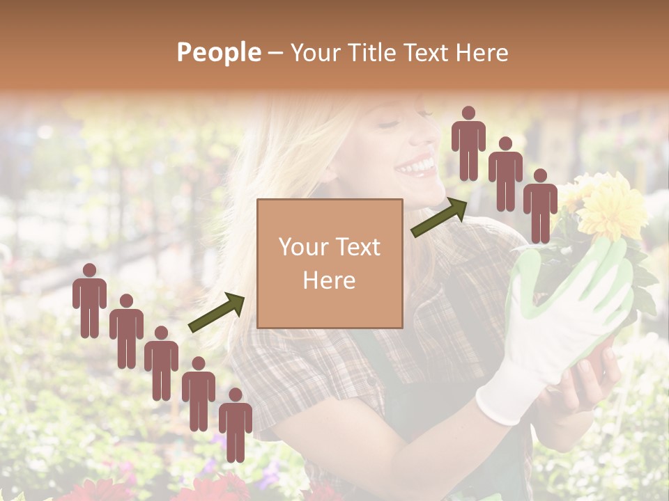 Standing Happy Female PowerPoint Template