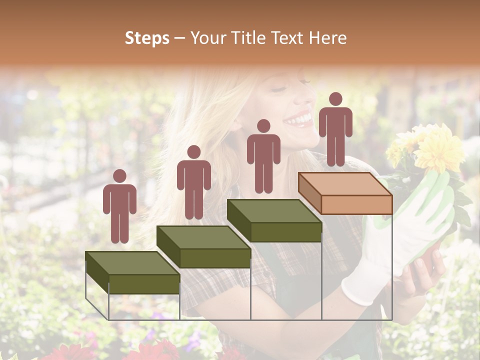 Standing Happy Female PowerPoint Template