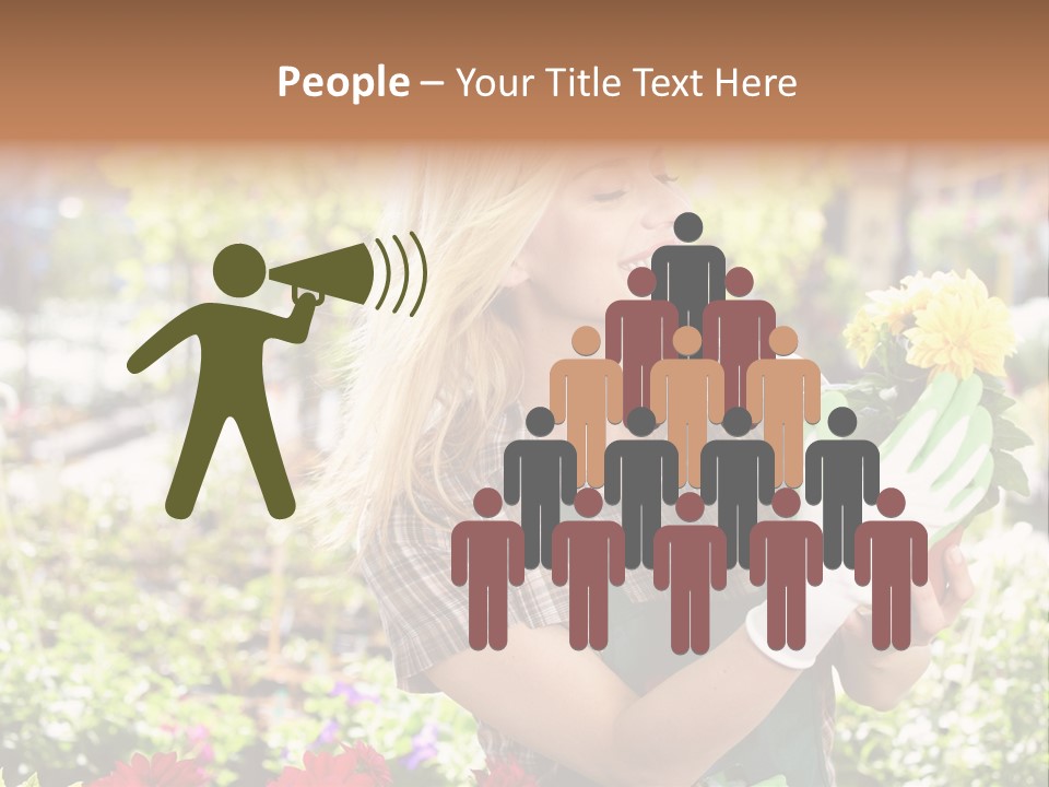 Standing Happy Female PowerPoint Template