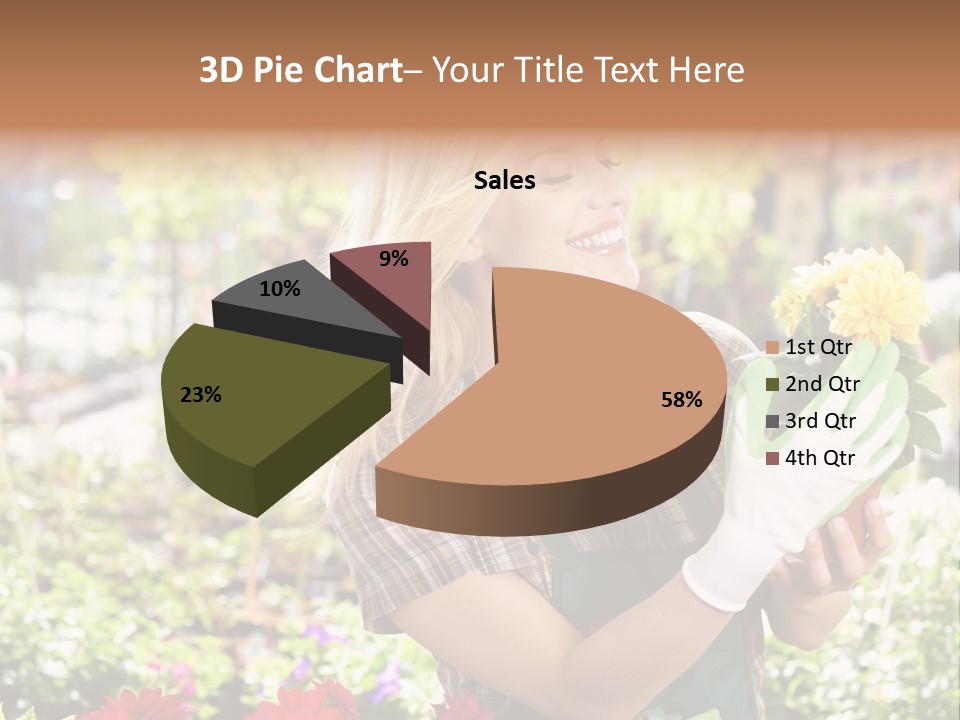 Standing Happy Female PowerPoint Template
