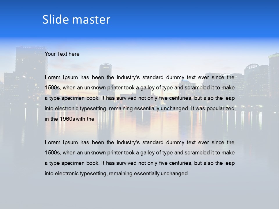 Water Skyscrapers Tourism PowerPoint Template