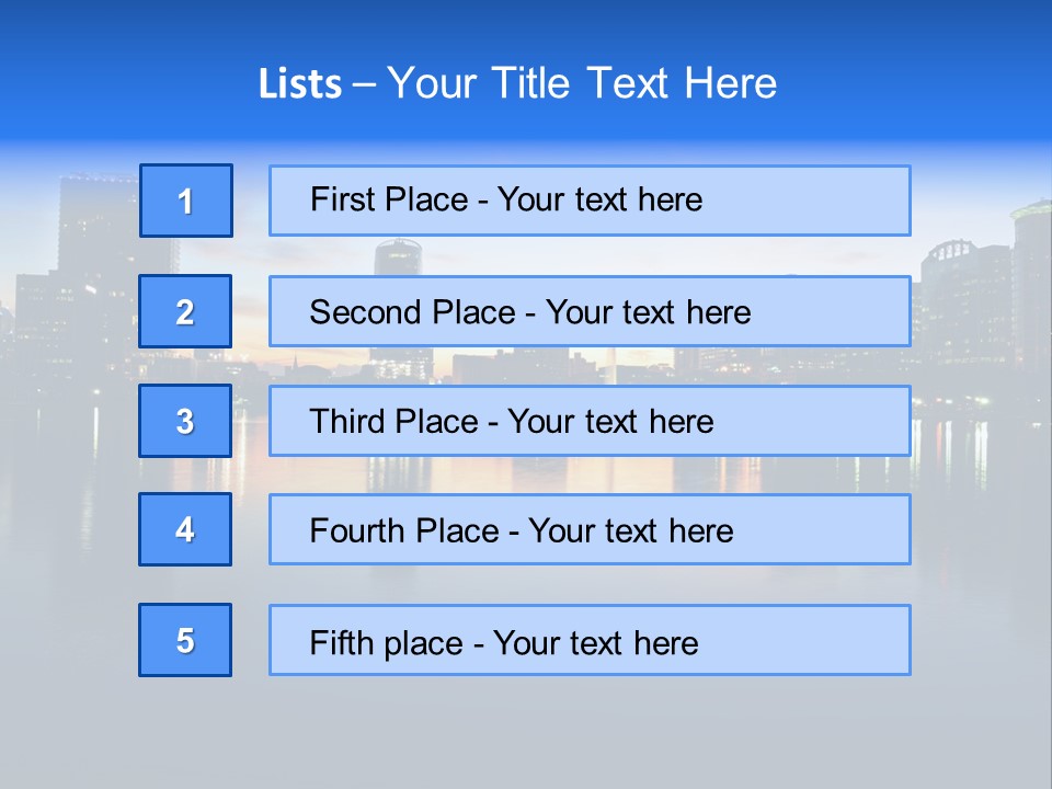Water Skyscrapers Tourism PowerPoint Template