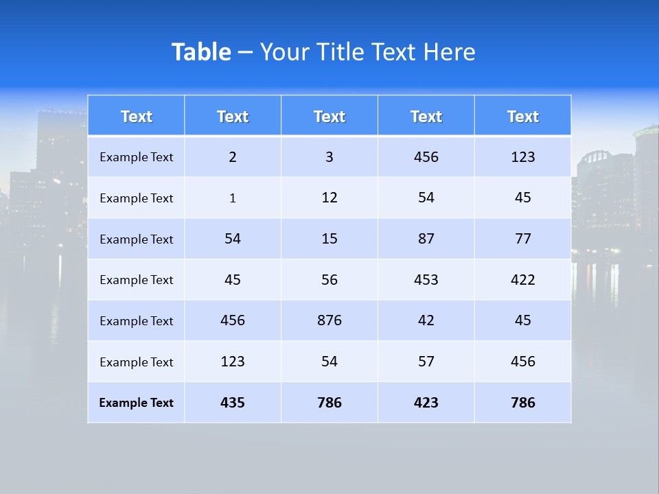 Water Skyscrapers Tourism PowerPoint Template