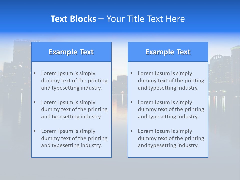 Water Skyscrapers Tourism PowerPoint Template