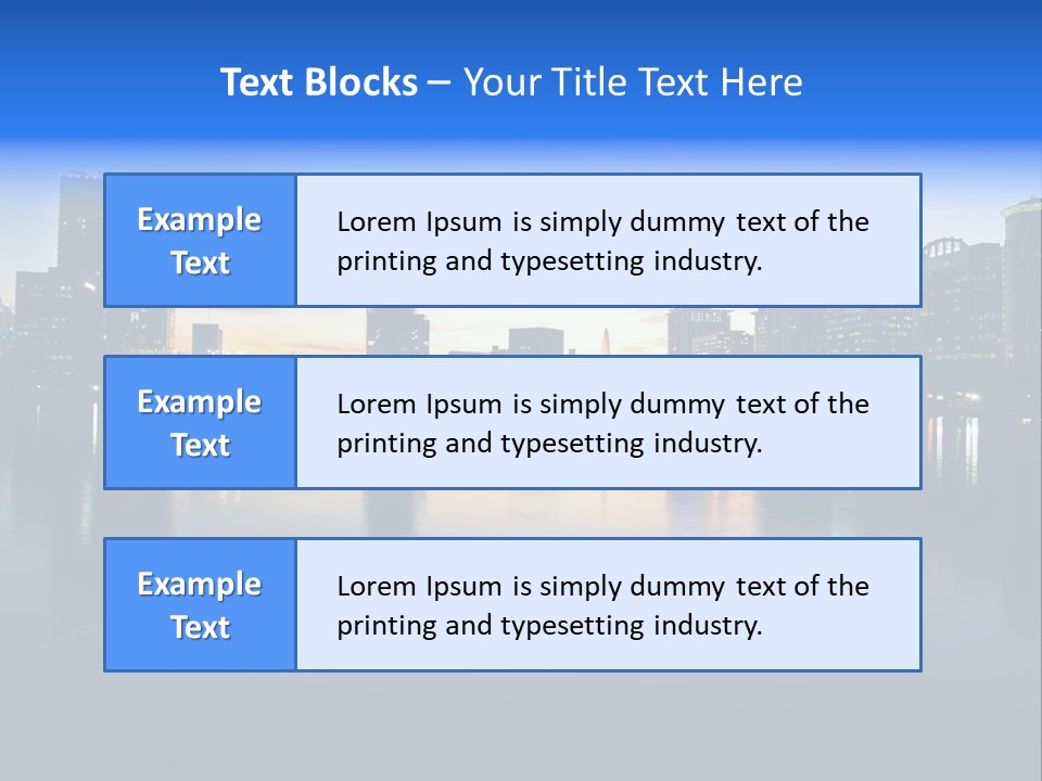 Water Skyscrapers Tourism PowerPoint Template
